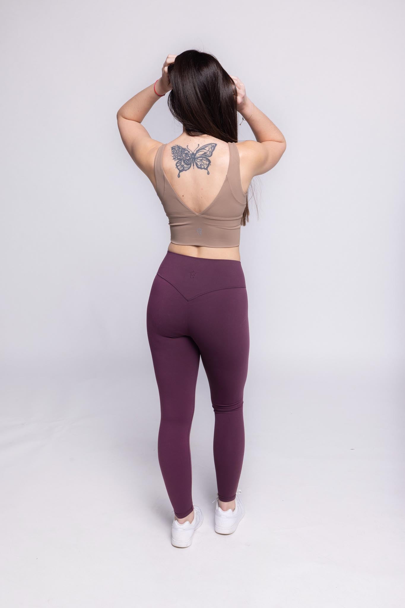 Florine Leggings - Smocked Cherry (Hidden Scrunch)