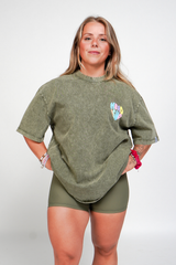 J-P Oversized T-shirt - Crocodile Green