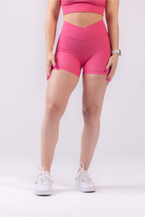 Sophia Ribbed Shorts -  Pink Doll