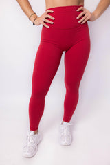 Florine Leggings - Ruby (Hidden Scunch)