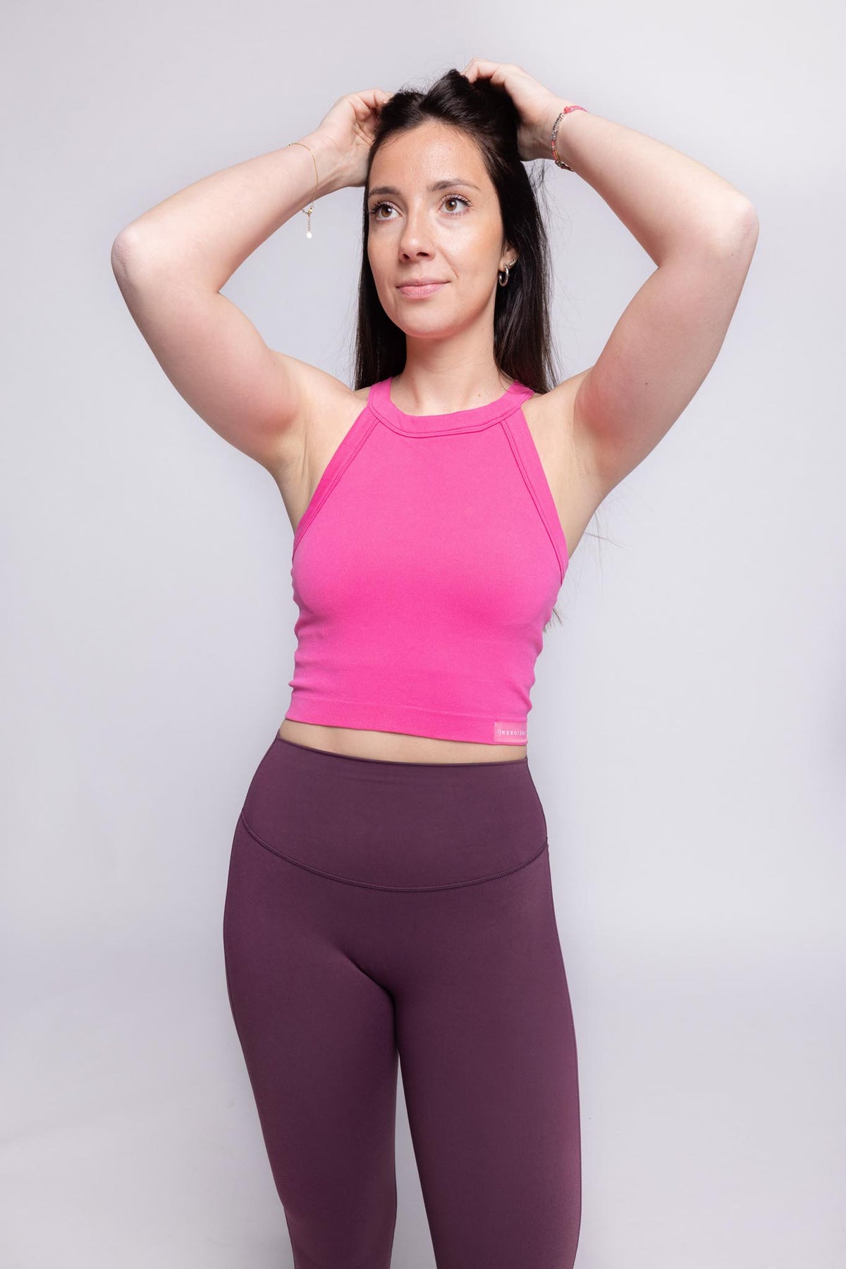 [Final Sale] Ribbed Tank top / Bra - Diva Pink