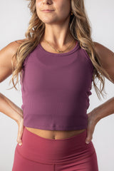 Morgane Ribbed Tank Top - Mulberry