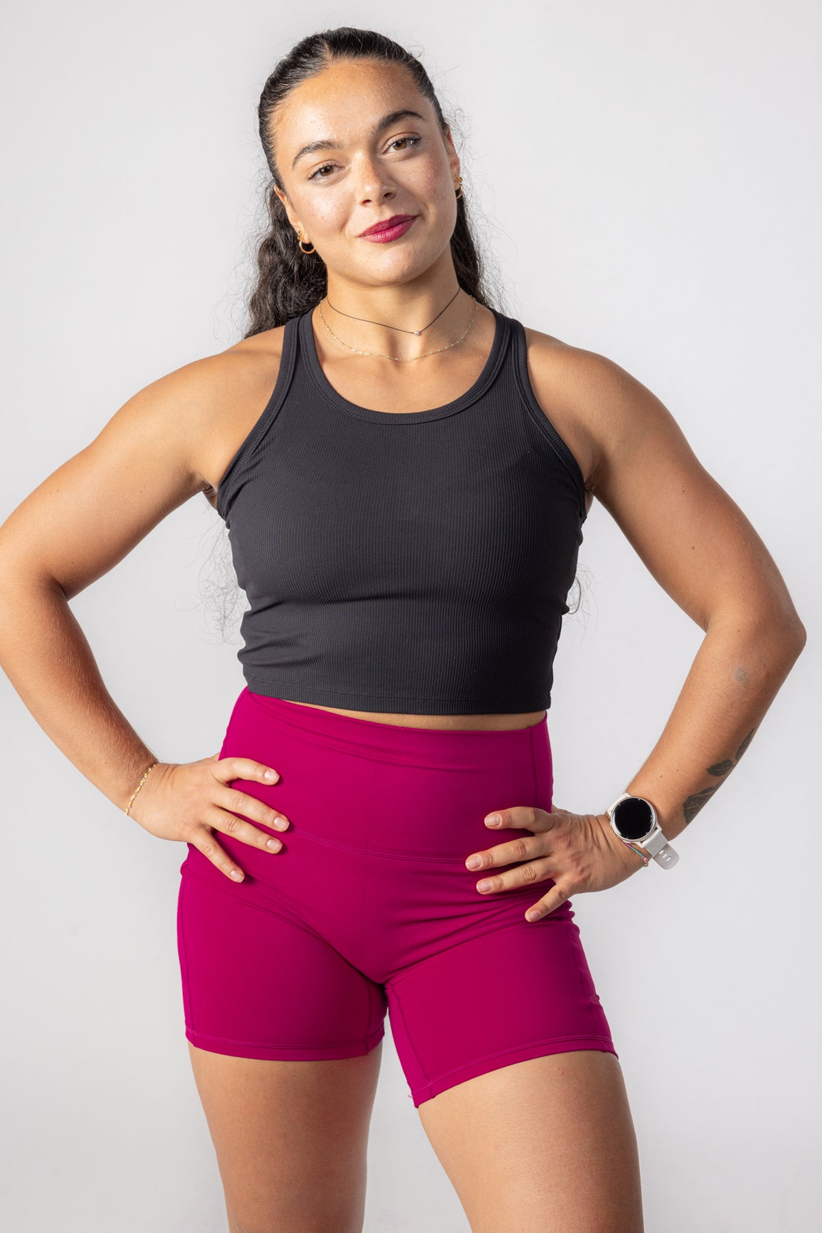 Morgane Ribbed Tank Top - Black