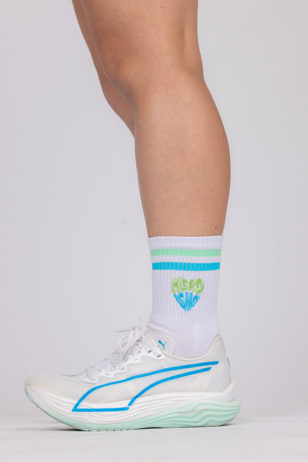 Quarter Socks - Mint/ Blue