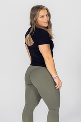 Joelle Open Back Tee - Black