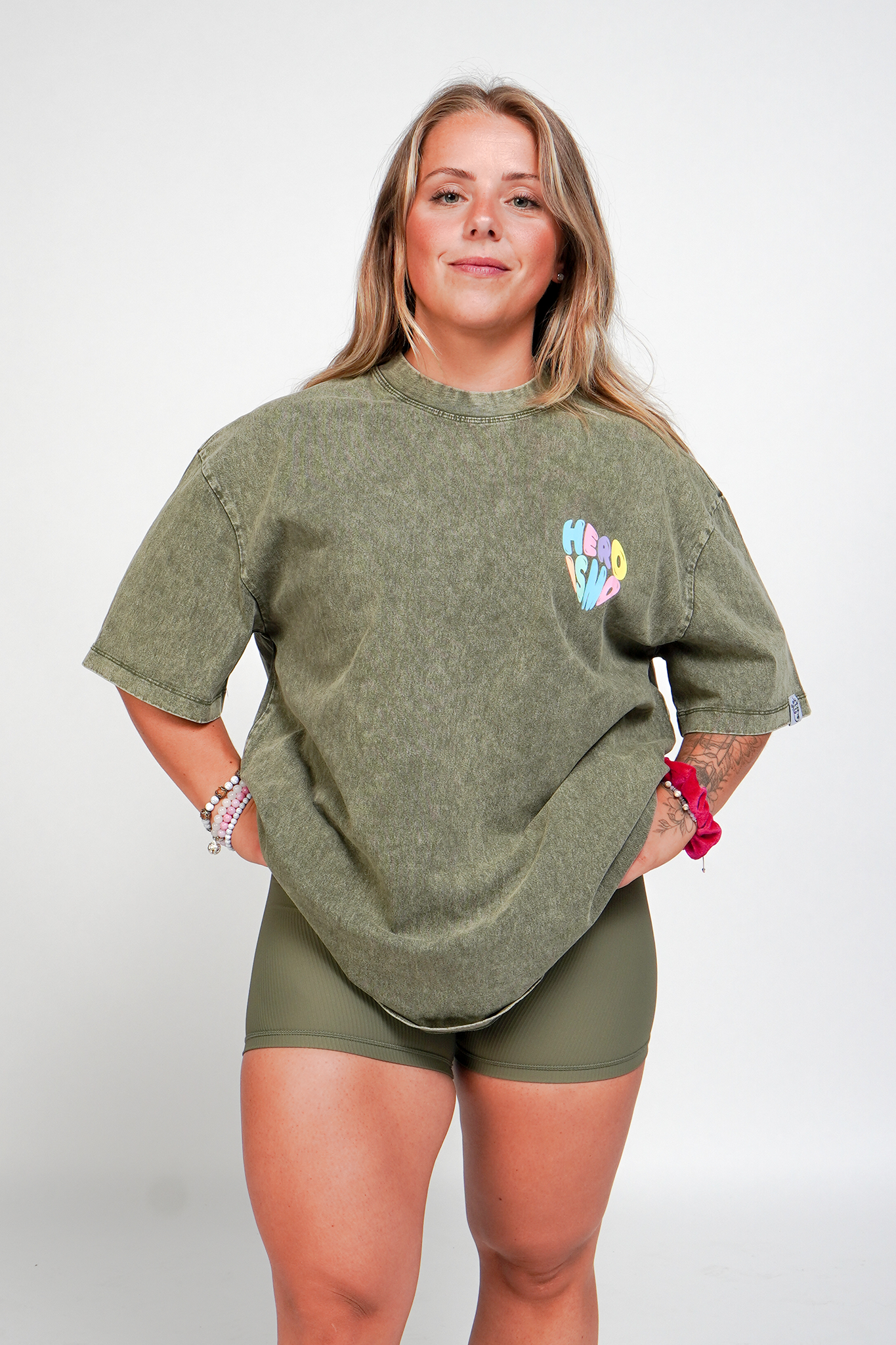 Sophia Ribbed Shorts -  Army Green