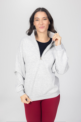 Julia Zip Sweatshirt - Light Grey