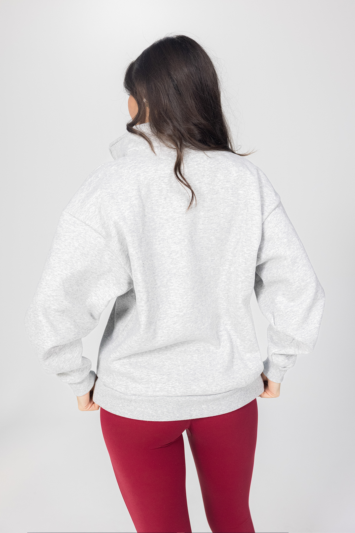 Julia Zip Sweatshirt - Light Grey