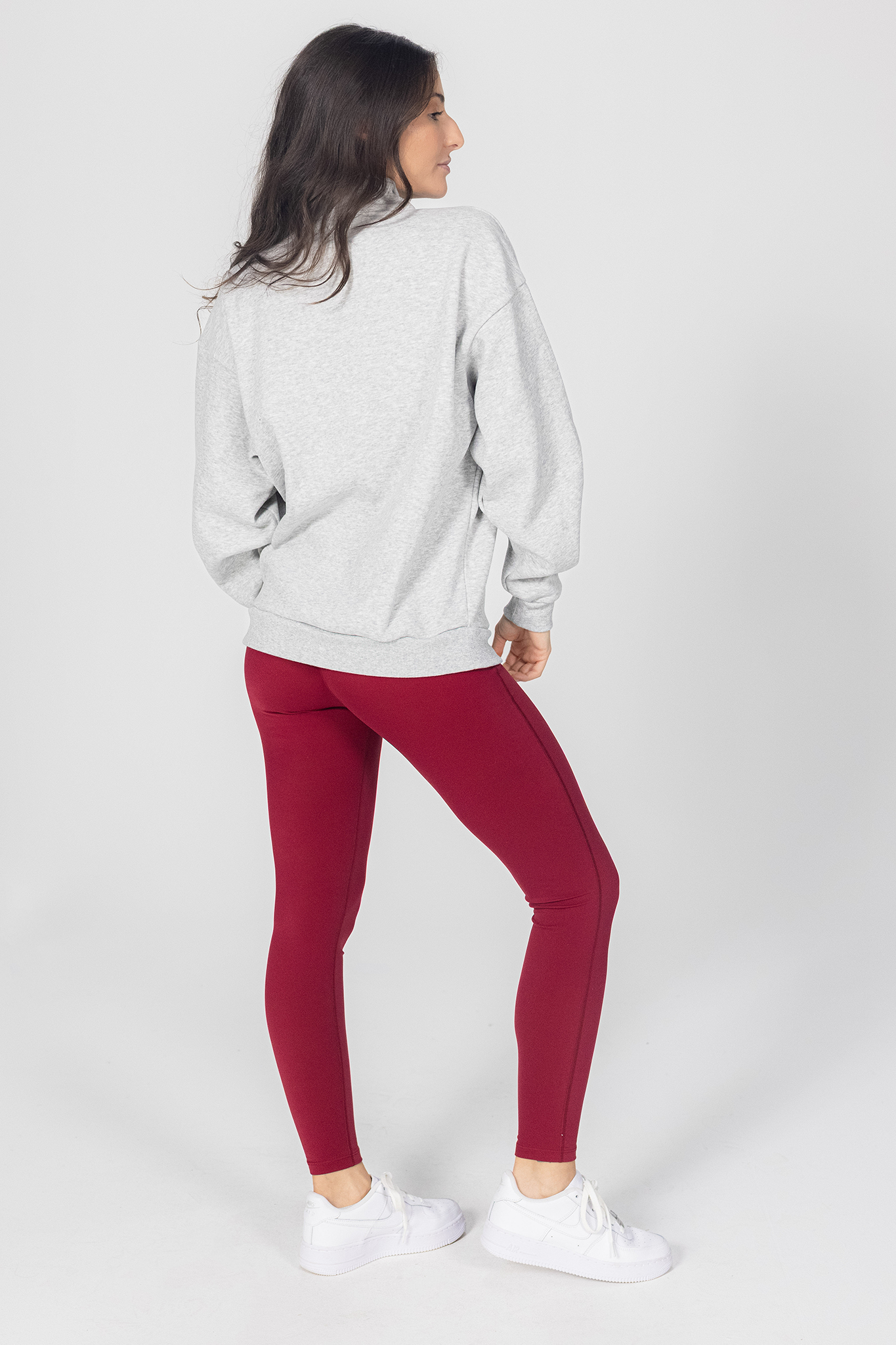 Julia Zip Sweatshirt - Light Grey