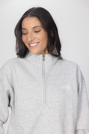 Julia Zip Sweatshirt - Light Grey