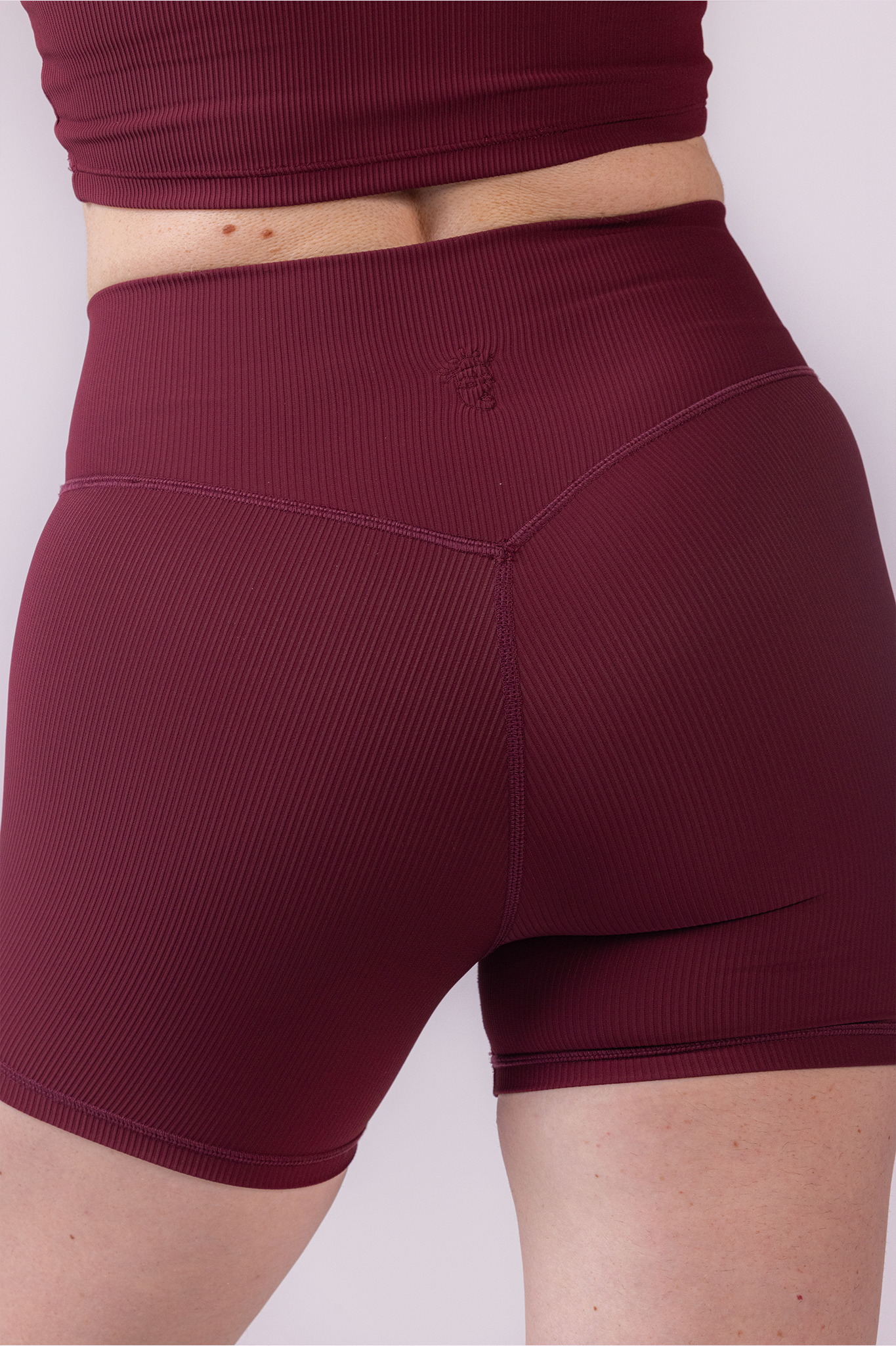 Sophia Ribbed Shorts -  Red Velvet
