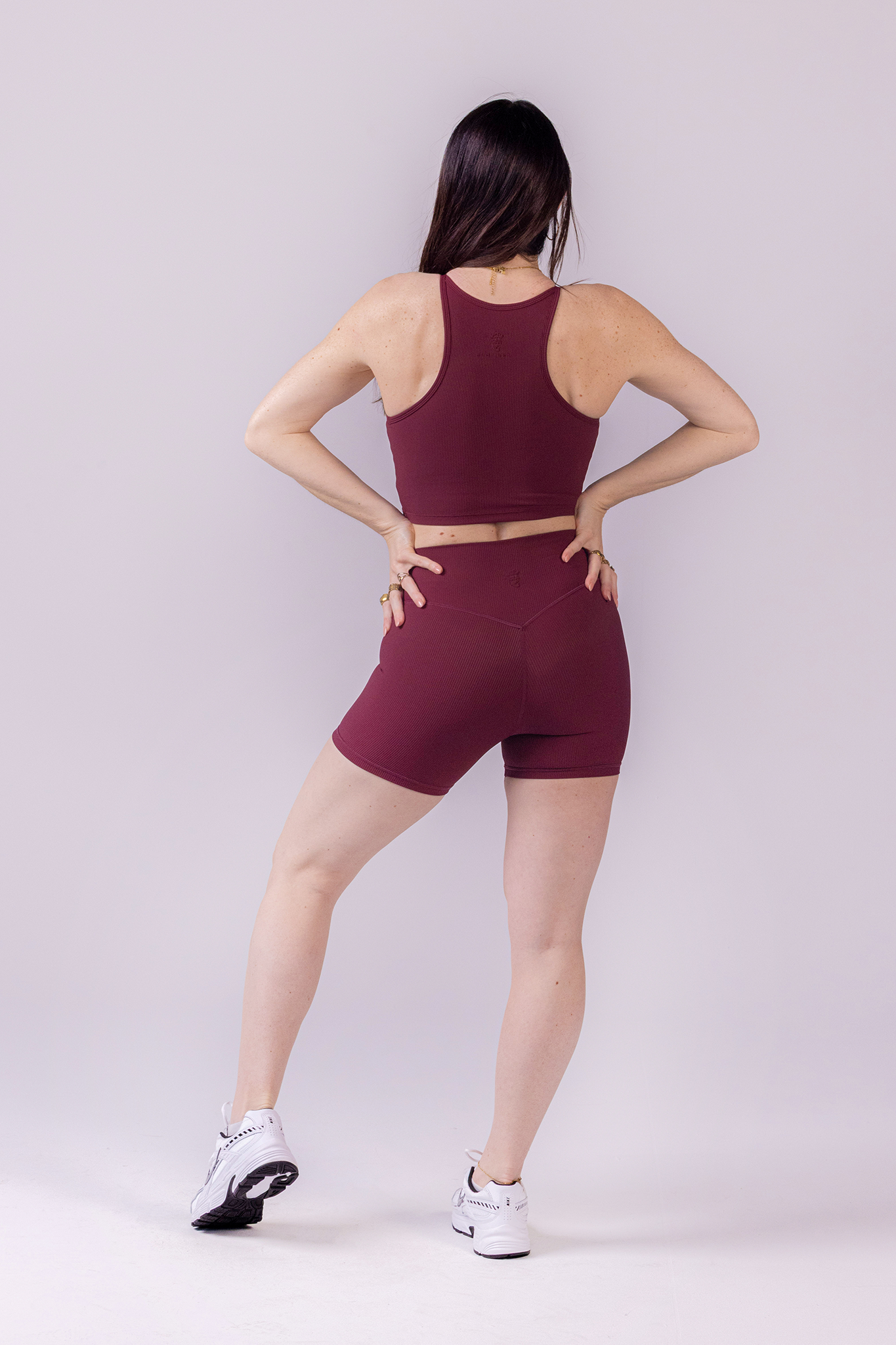 Sophia Ribbed Shorts -  Red Velvet