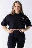 Justine cropped t-shirt for women with sleek heat transfer logo detail